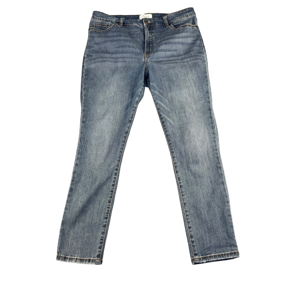Crown & Ivy‎ Womens High Rise Skinny Jeans Blue Medium Wash Stretch Denim 14P